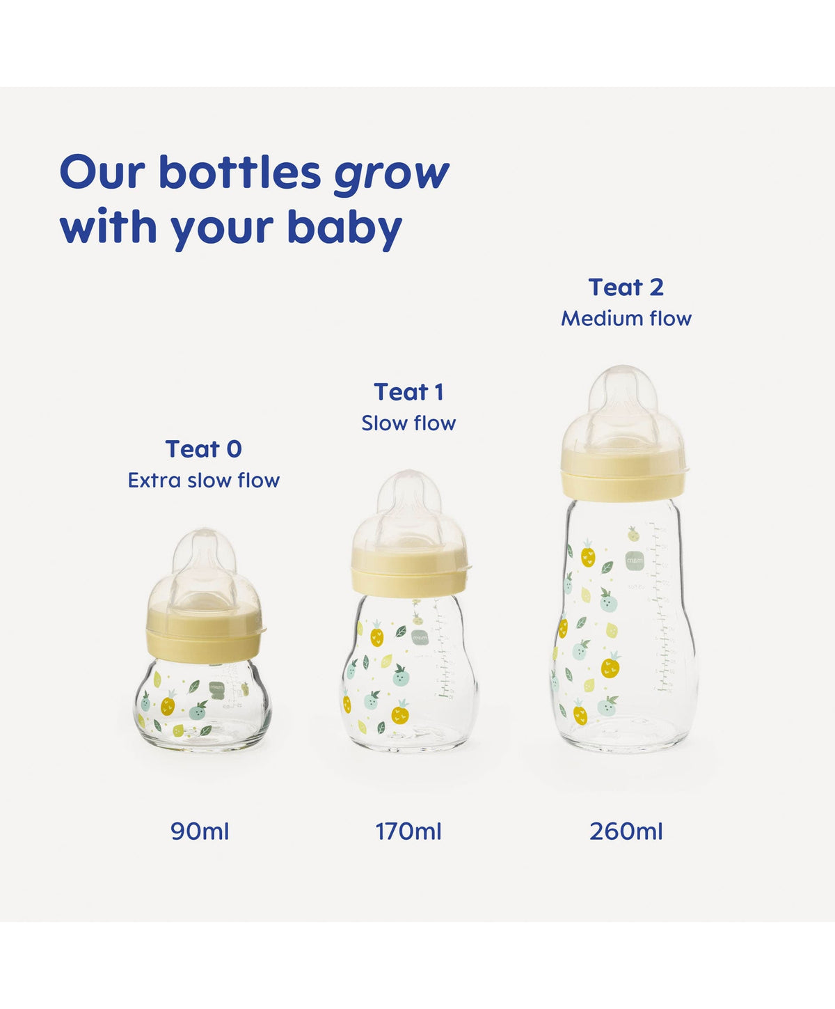 MAM Feel Good Glass Bottle 260ml (2 Pack) - Yellow