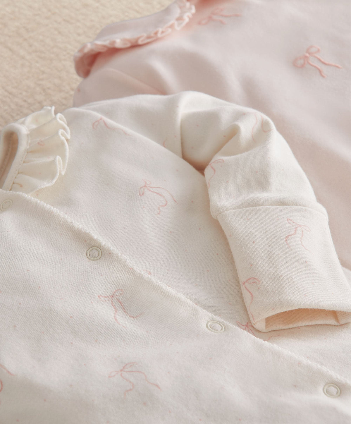 Bow Velcro Sleepsuit (Pack of 3)
