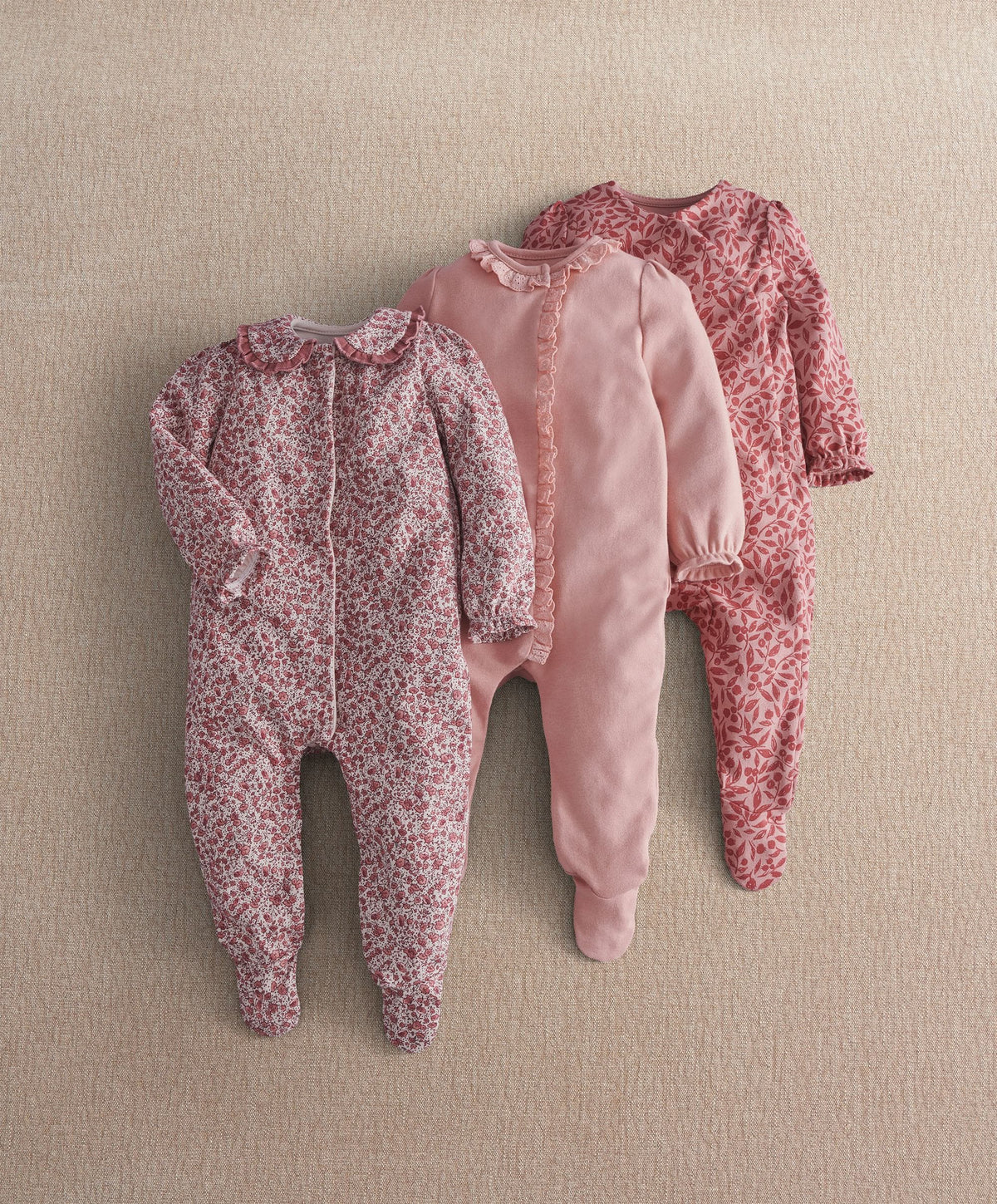 Floral Frill Detail Sleepsuit