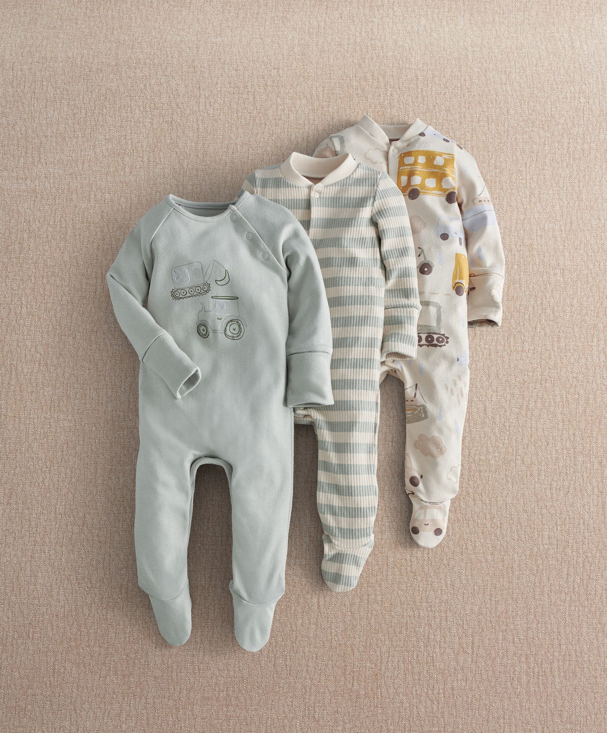 Transport Sleepsuits (Pack of 3)