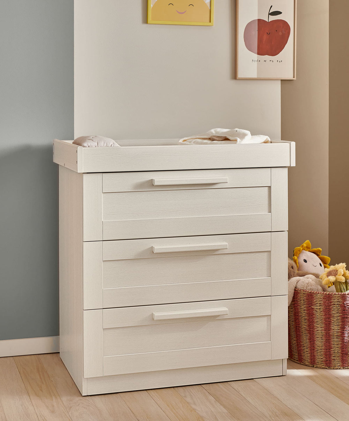 Atlas Nursery Furniture & Signature Airflow Pocket Spring Cotbed Mattress Bundle - Warm Beige
