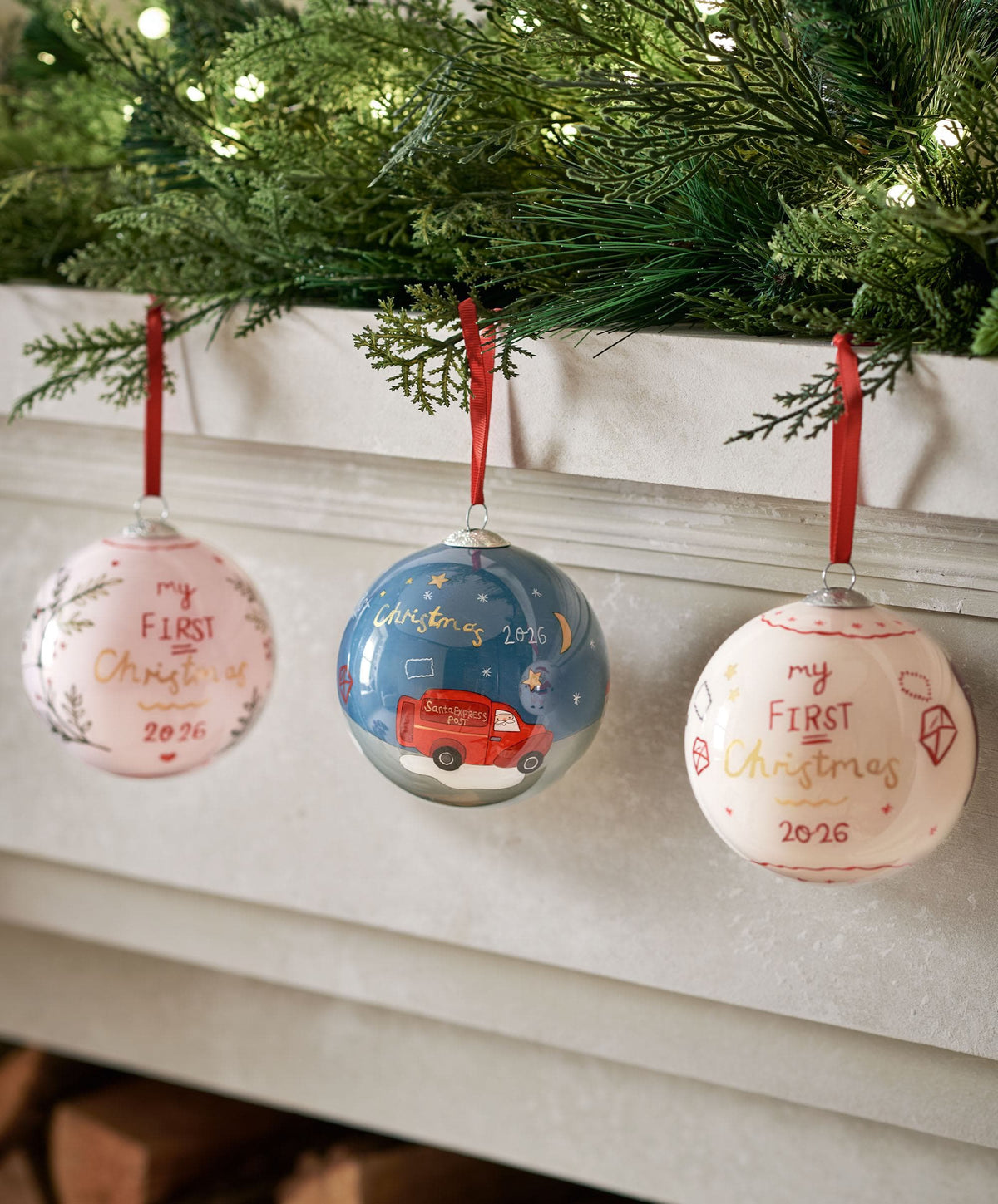 My First Christmas Glass Bauble 2026 - Blue