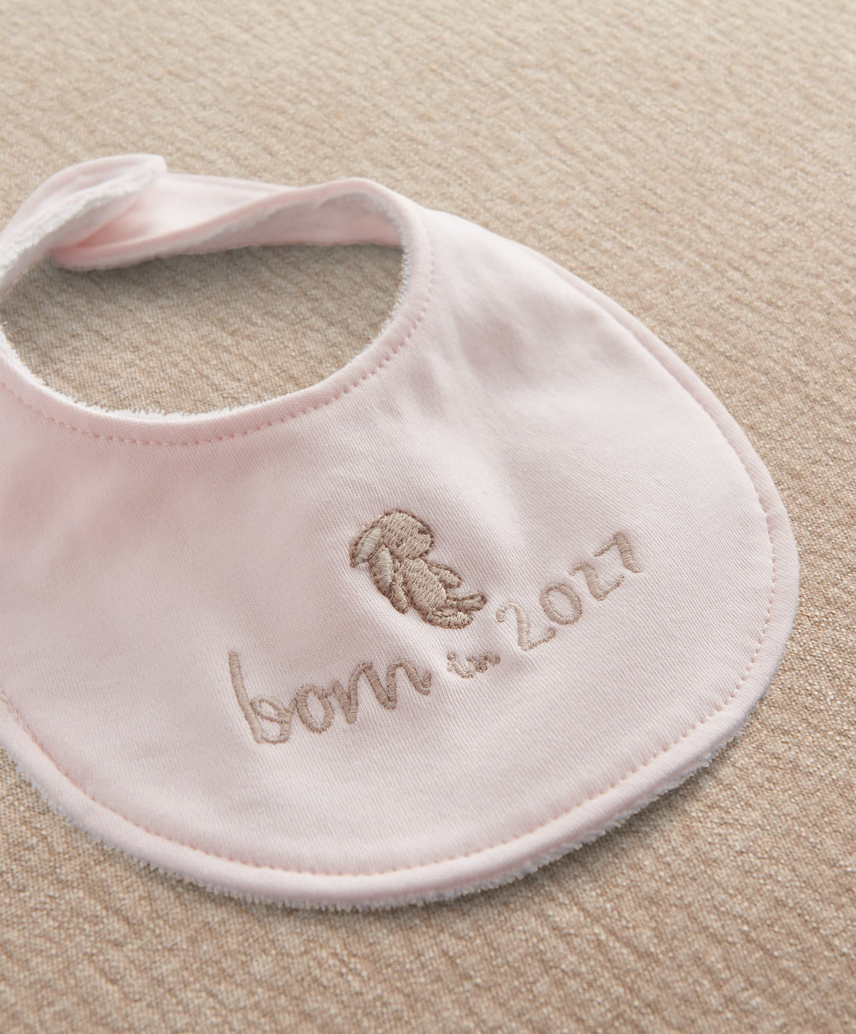 Pink Born In 2027 Bib