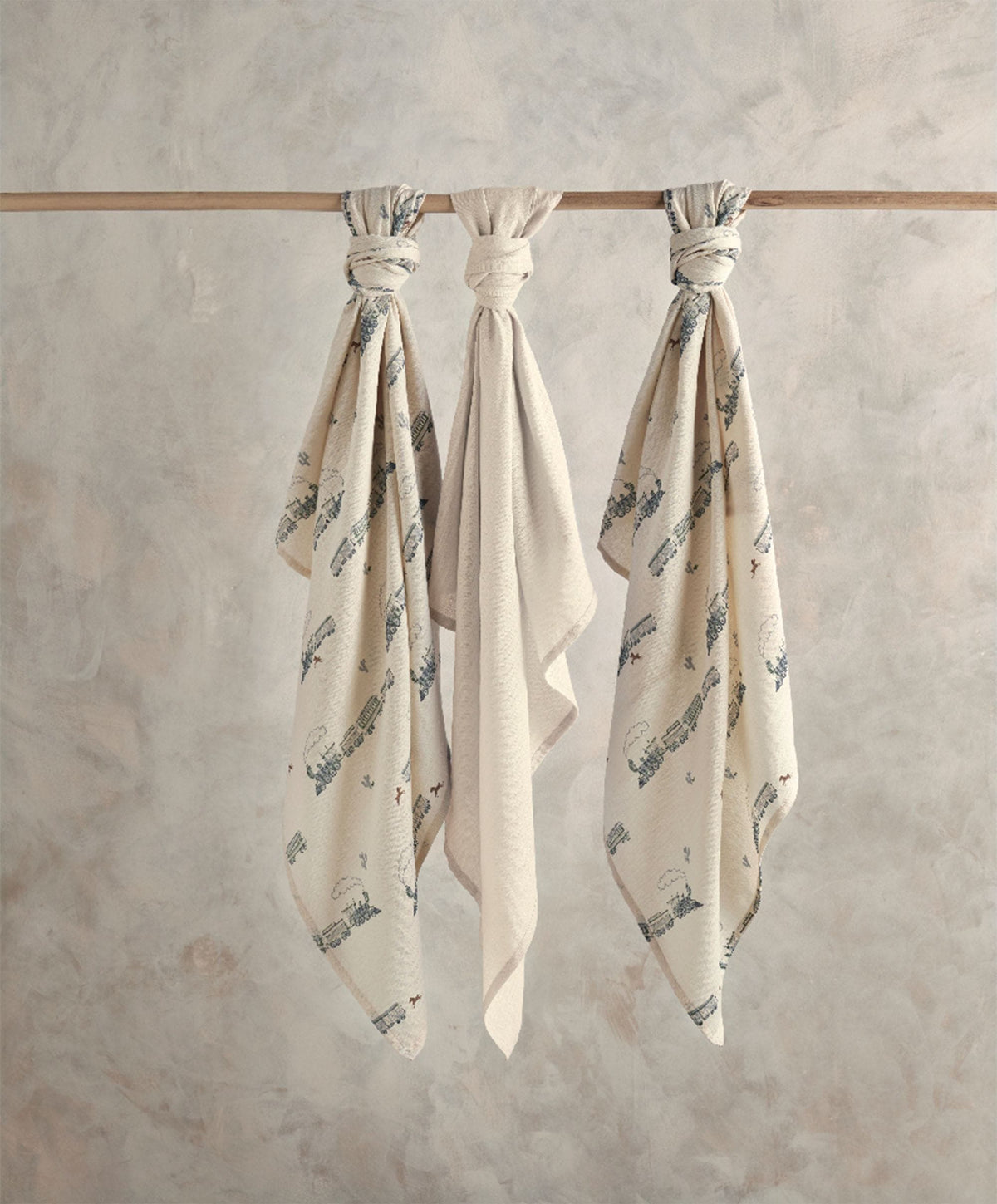 Large Muslin Squares (3 Pack) - Train