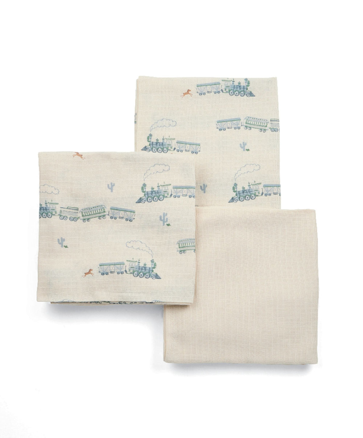 Large Muslin Squares (3 Pack) - Train