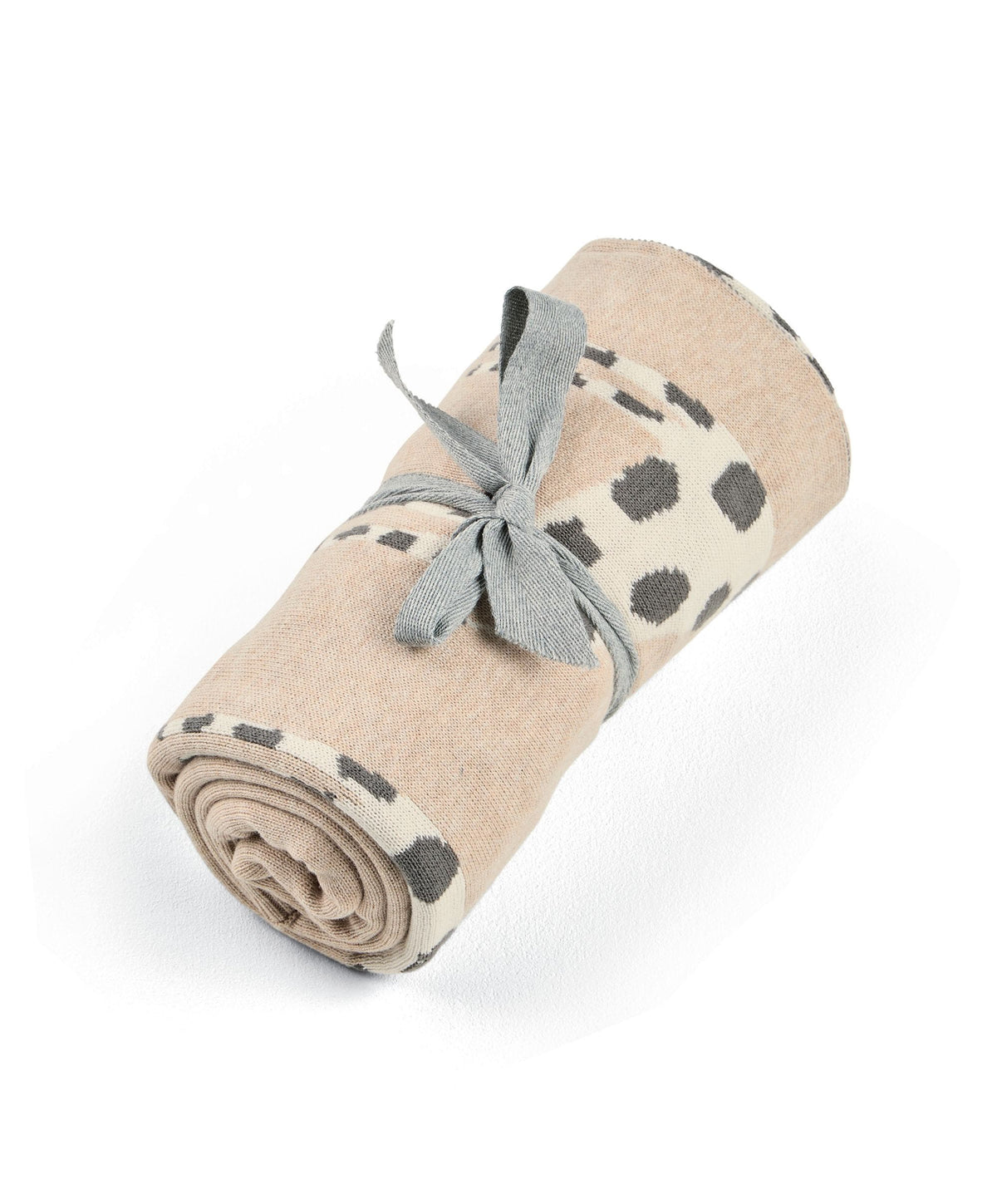 Giraffe Knitted Blanket - Oatmeal