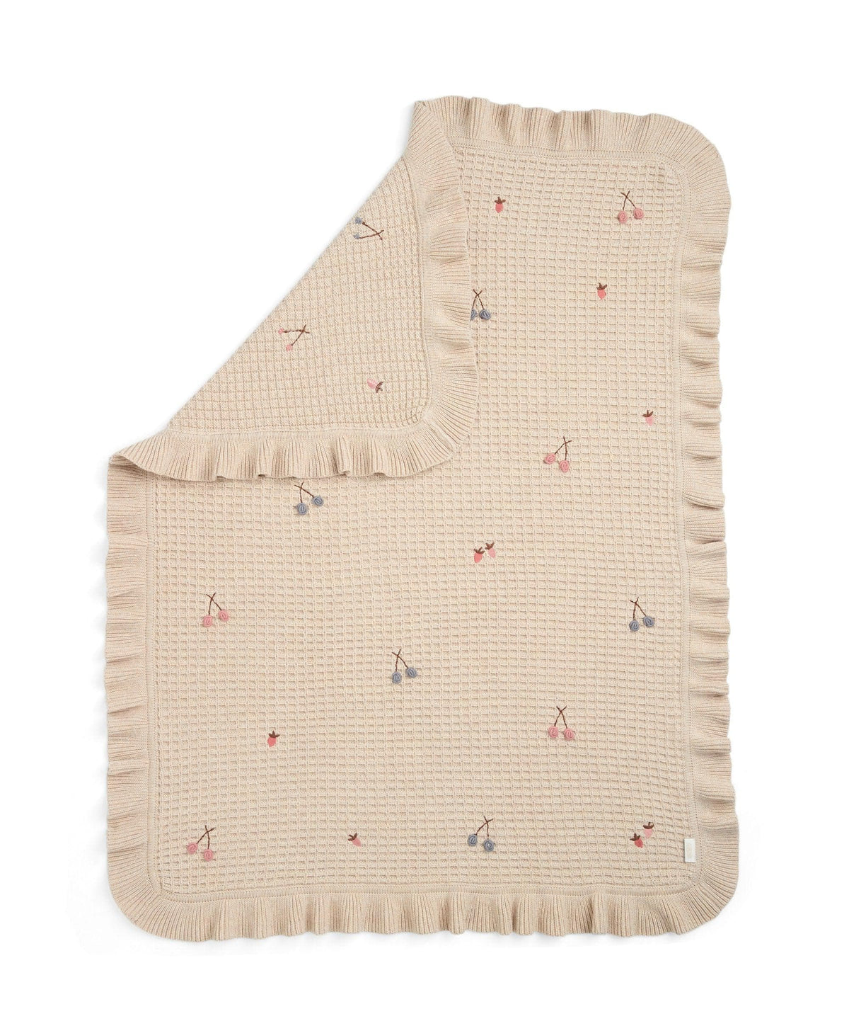 Knitted Blanket - Berry Frill