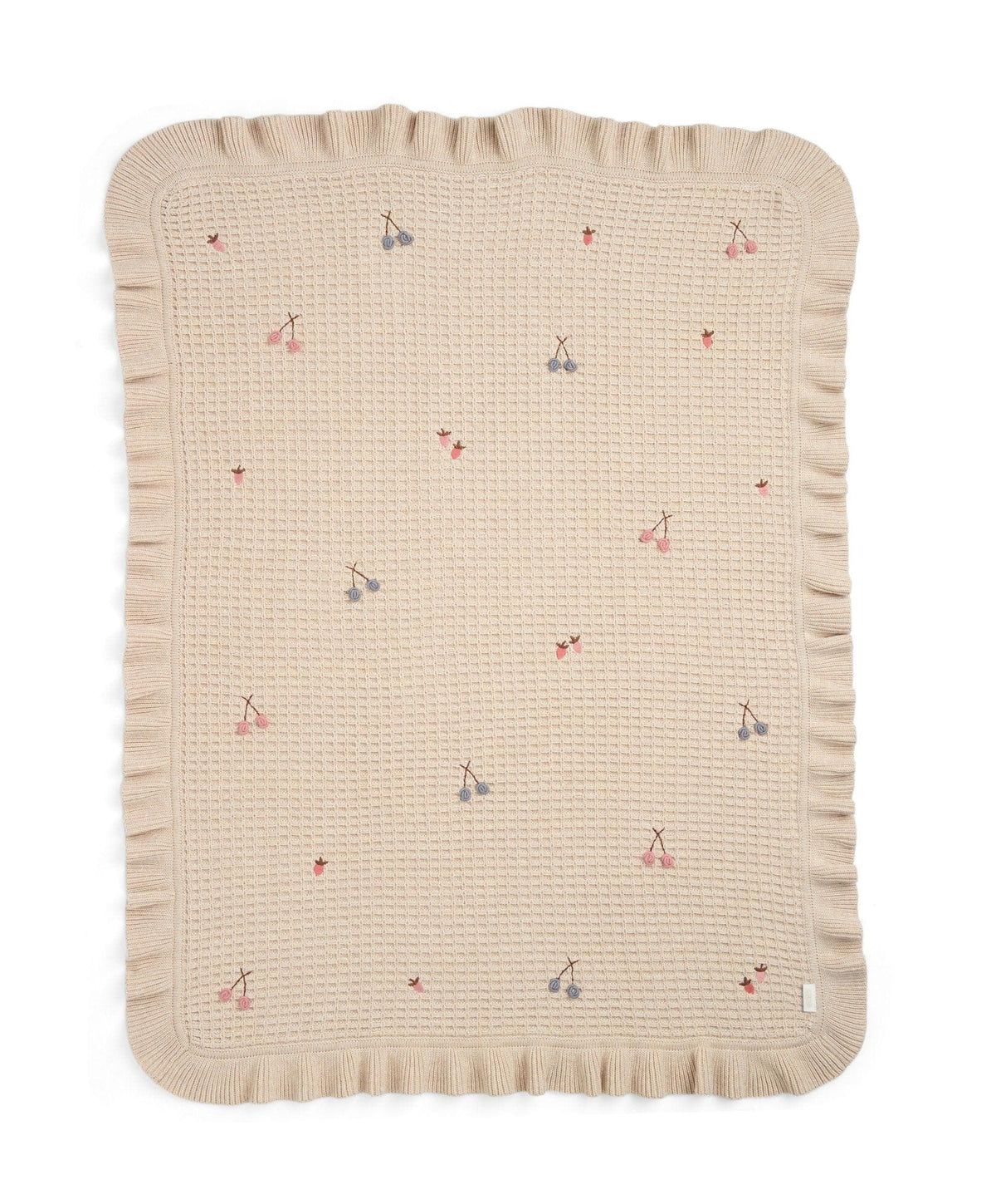Knitted Blanket - Berry Frill