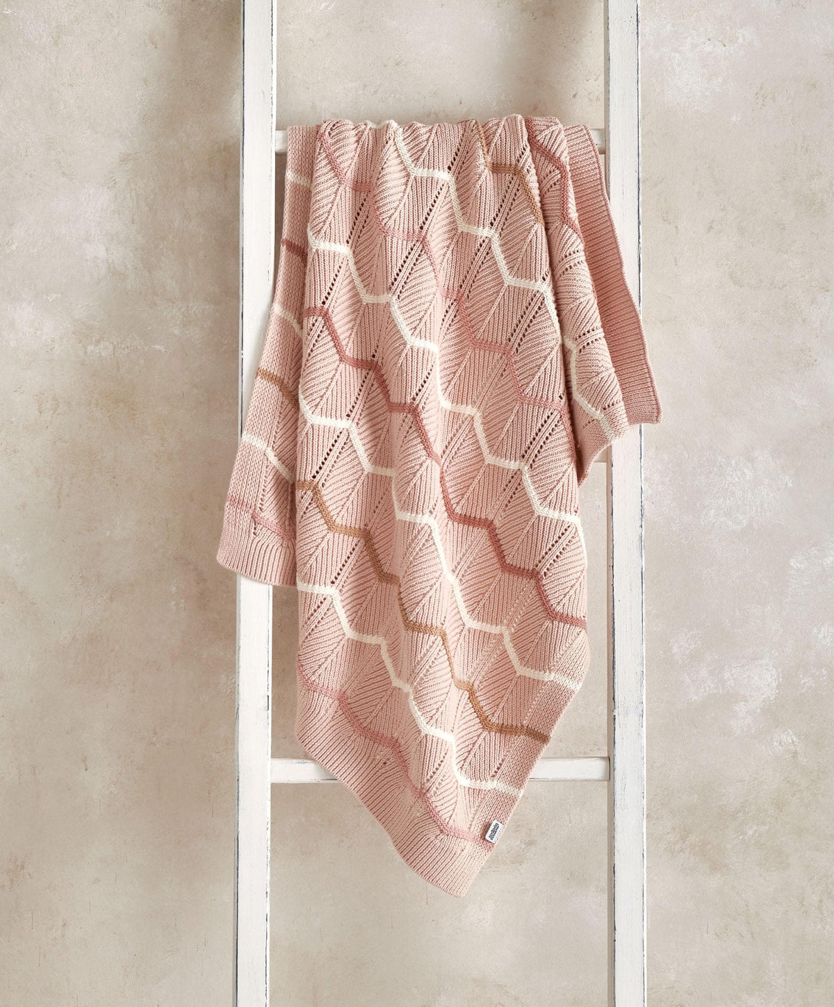 Knitted Blanket - Pink Wave