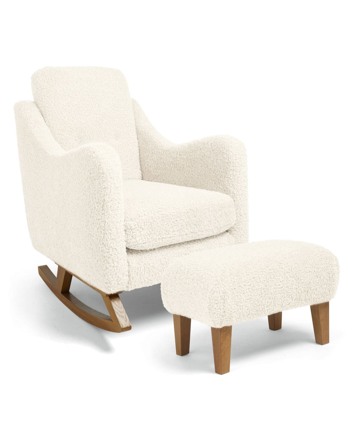 Bowdon Nursing Chair & Footstool Set - Snow Teddy