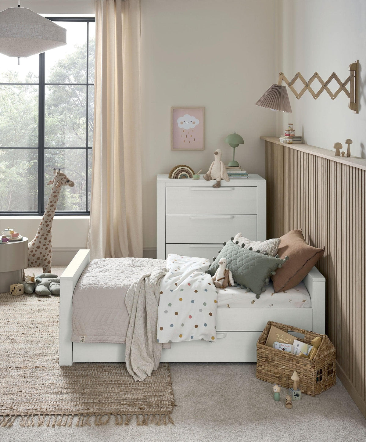 Franklin Cotbed & Signature Airflow Pocket Spring Mattress Bundle - White Wash