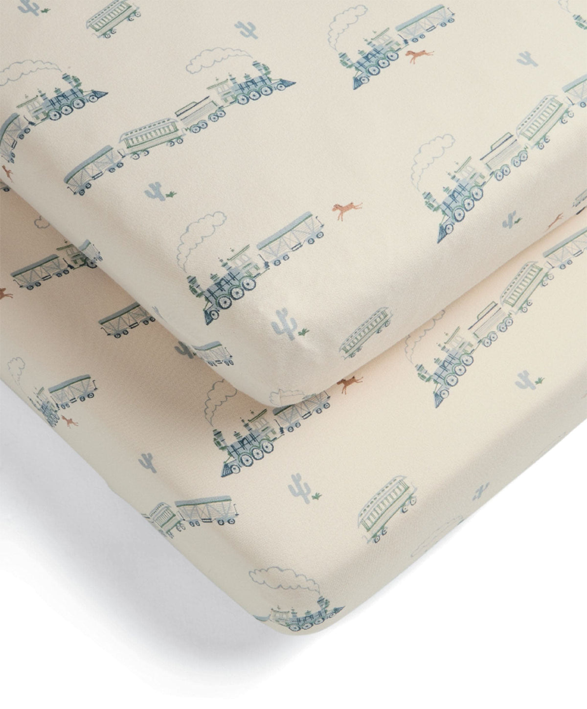 Cotbed Fitted Sheets (2 Pack) - Train
