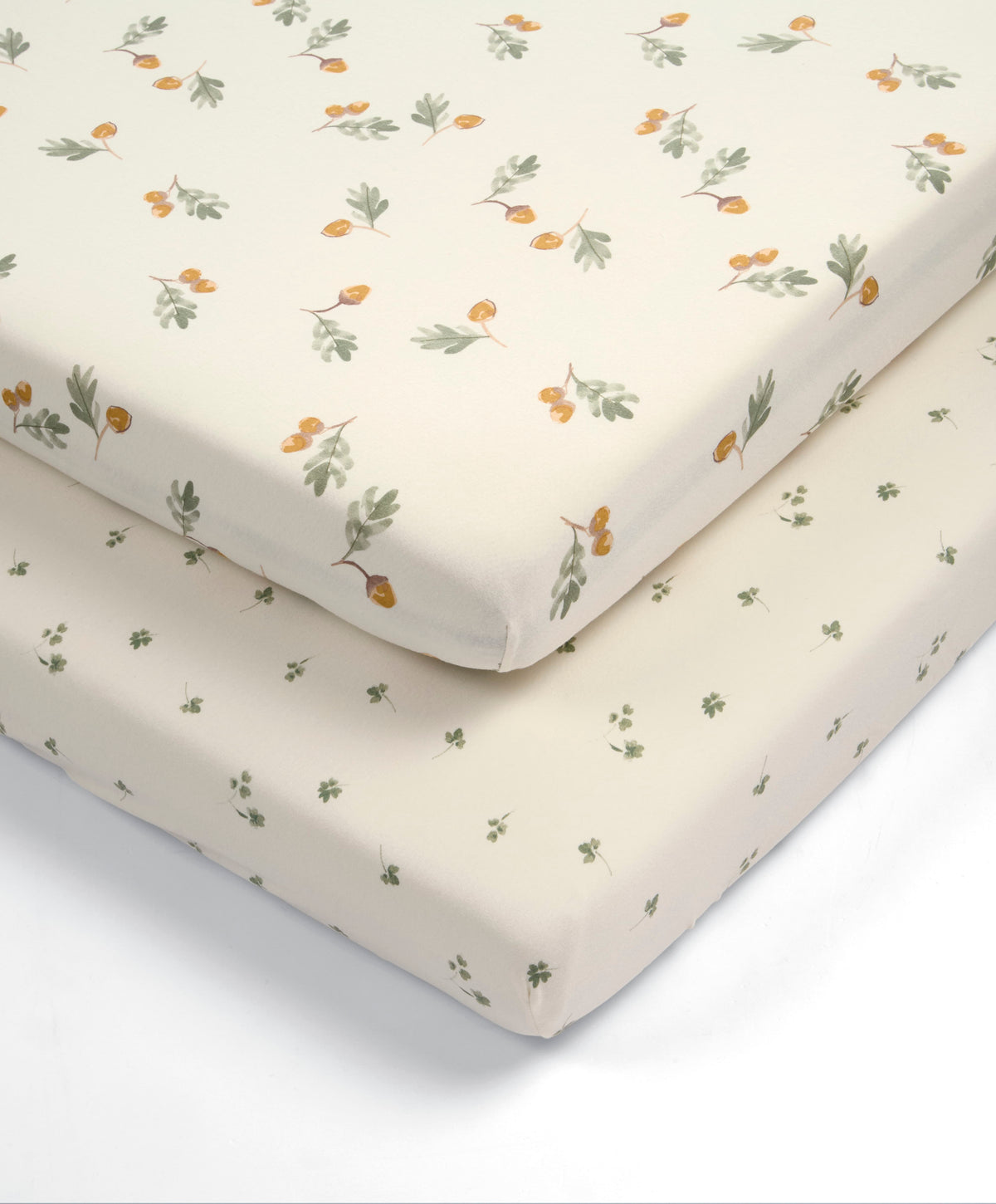 Cotbed Fitted Sheets (Pack of 2) - Acorn/Clover