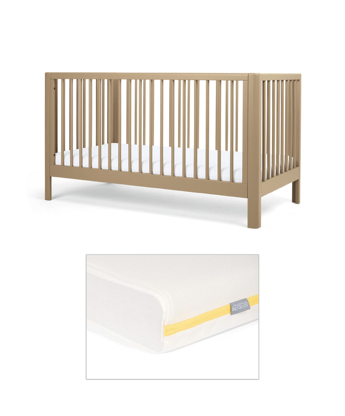 Arbor Cotbed & Signature Airflow Fibre Cotbed Mattress Bundle - Mocha