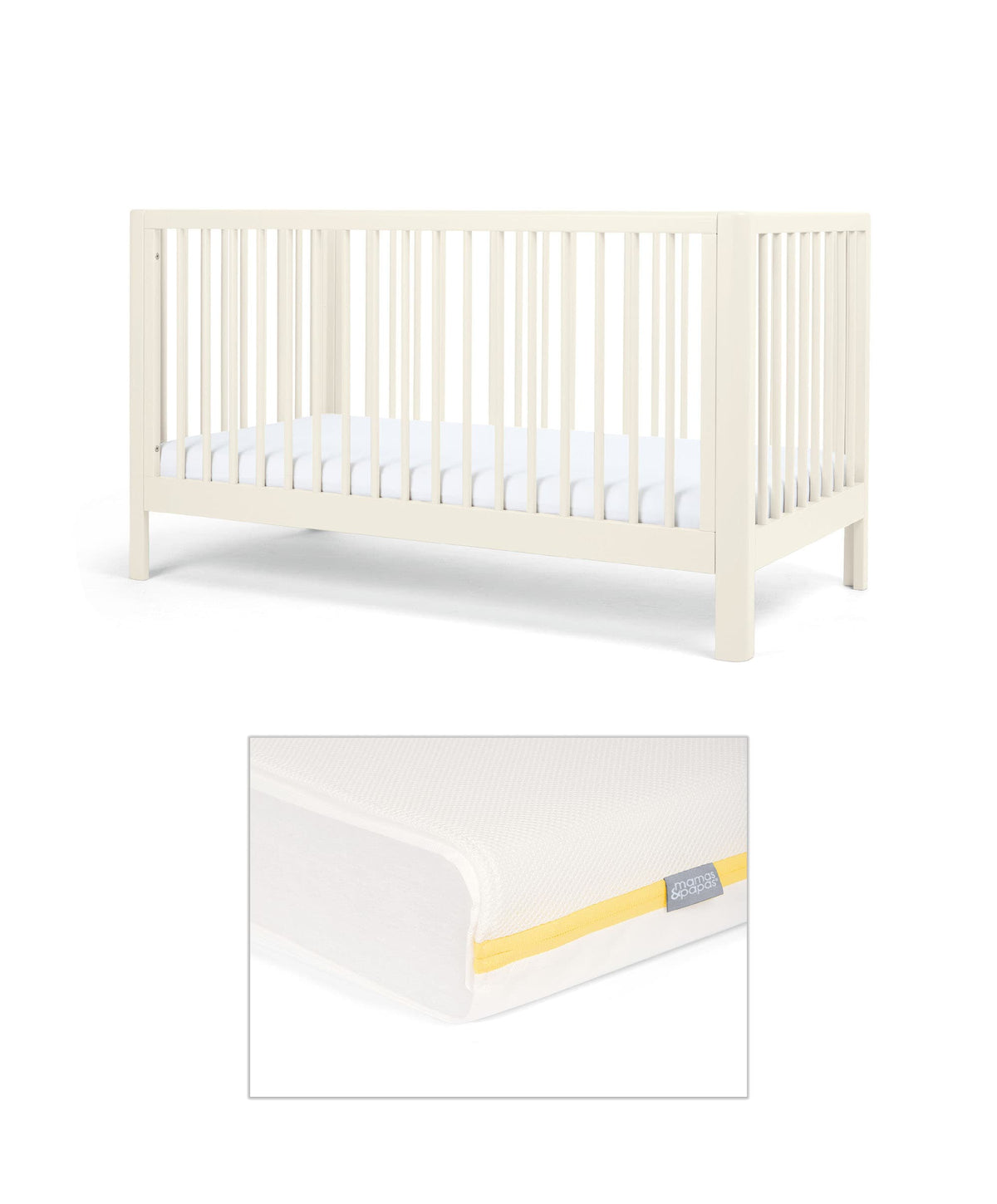 Arbor Cotbed & Signature Airflow Fibre Cotbed Mattress Bundle - White
