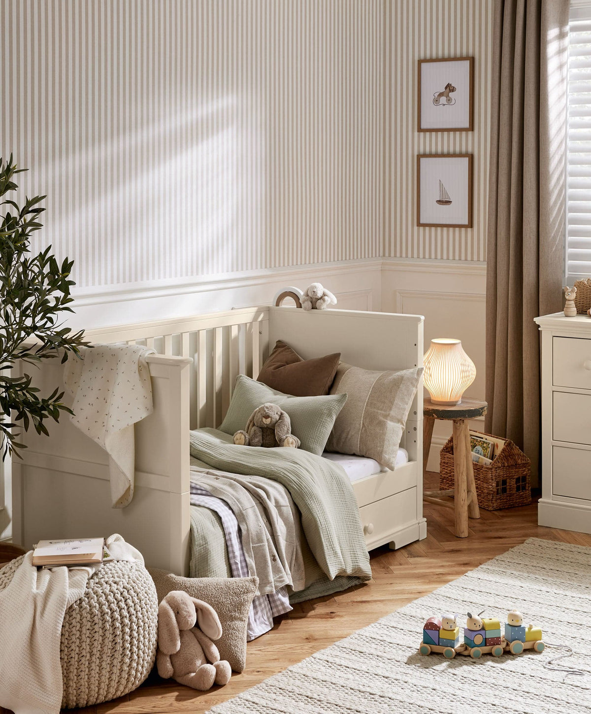 Oxford 3 Piece Cotbed Range with Dresser Changer & Wardrobe - Cashmere