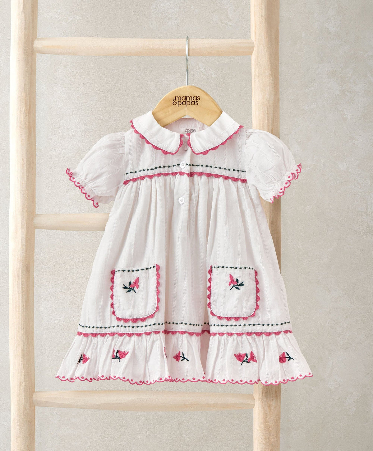 Collared Embroidered Dress