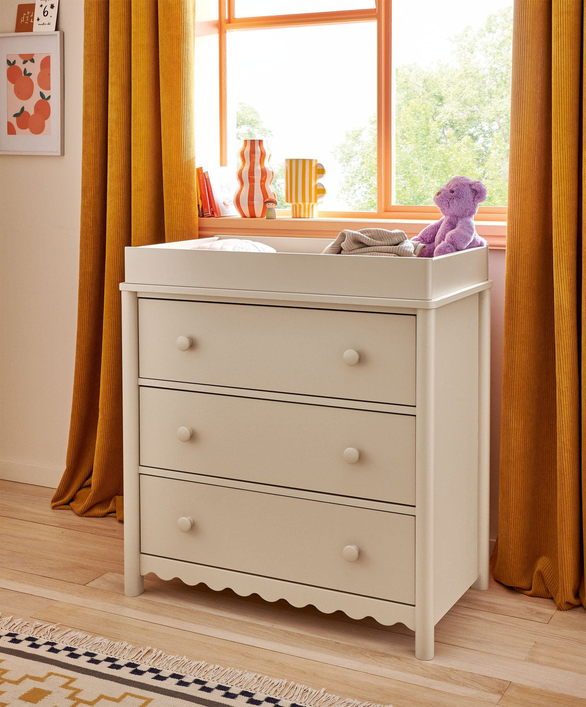 Eryn 3 Piece Cotbed Range with Dresser Changer & Wardrobe - Cashmere
