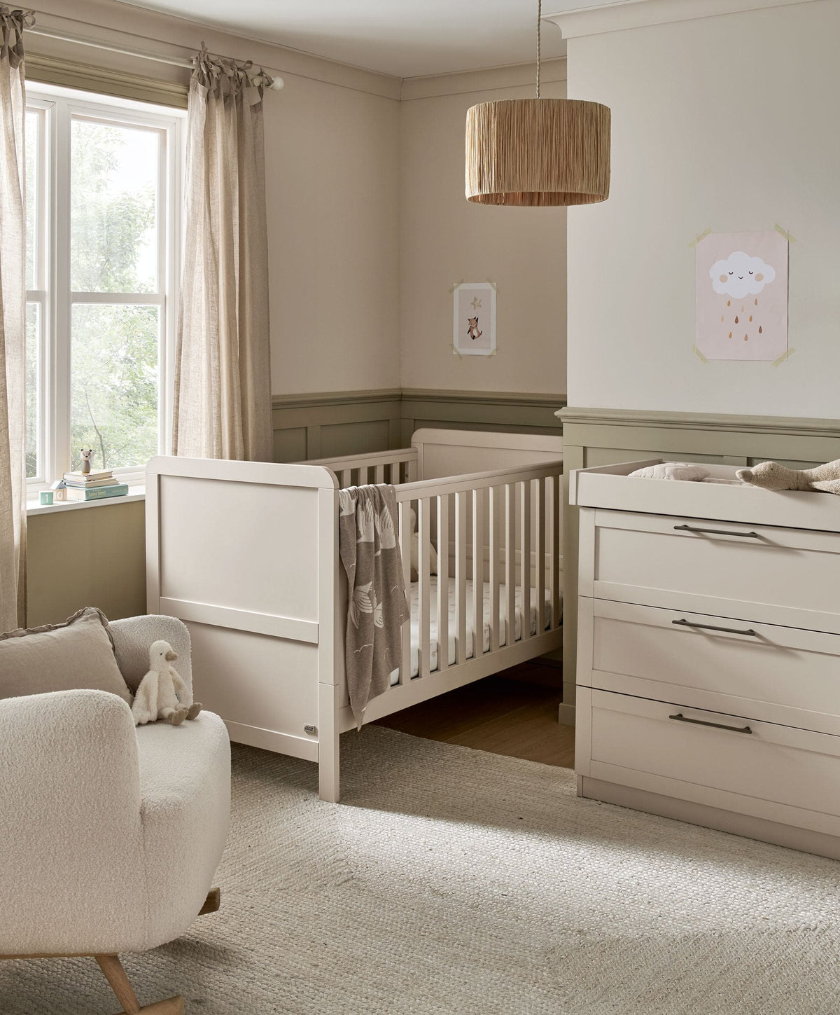 Walton 2 Piece Cotbed Set with Dresser Changer - Cashmere