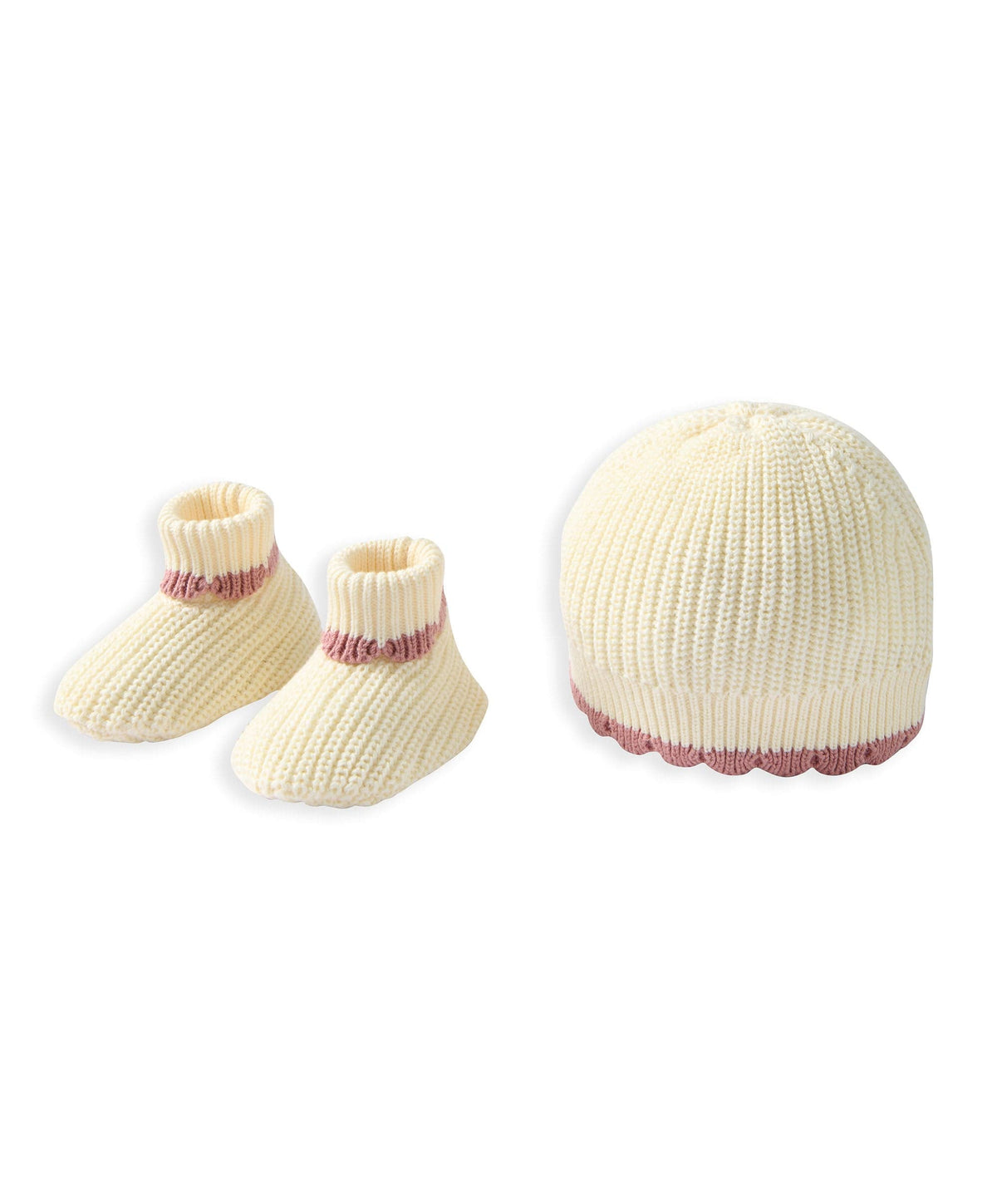 Pink Knitted Hat & Booties
