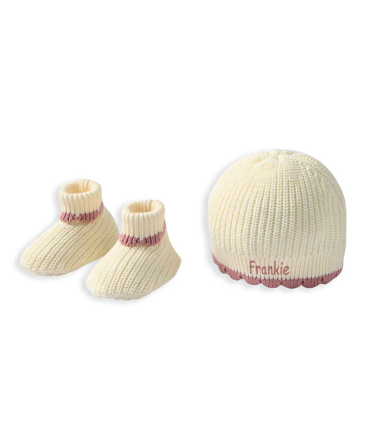 Pink Knitted Hat & Booties