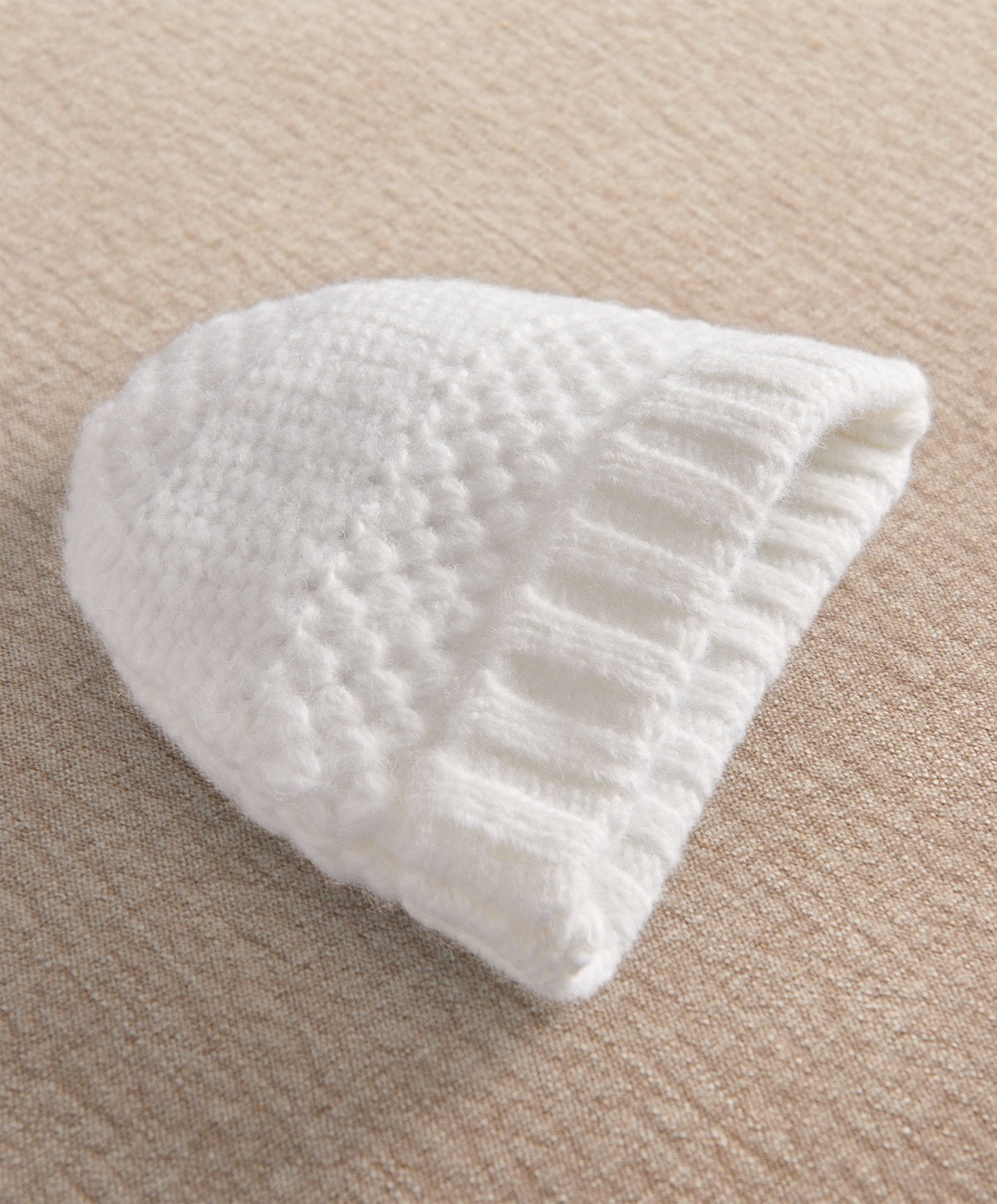 White Knitted Hats & Mitts