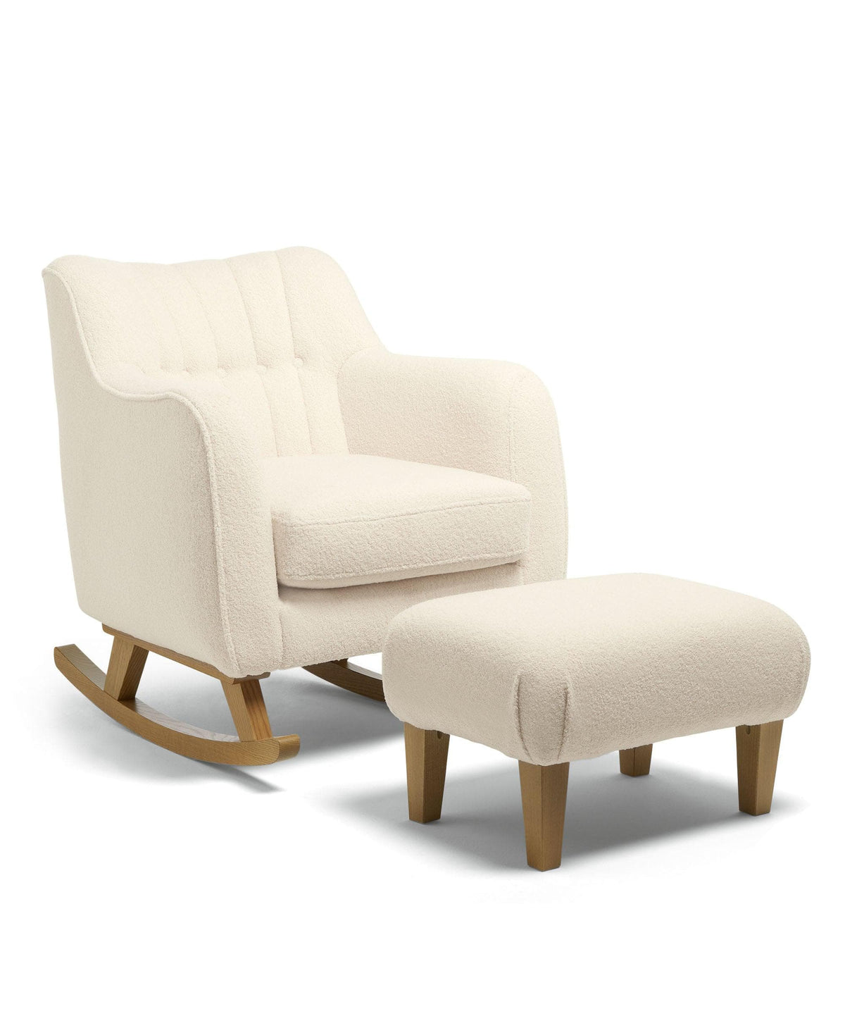 Hilston Nursing Chair & Footstool Set - Off White Boucle