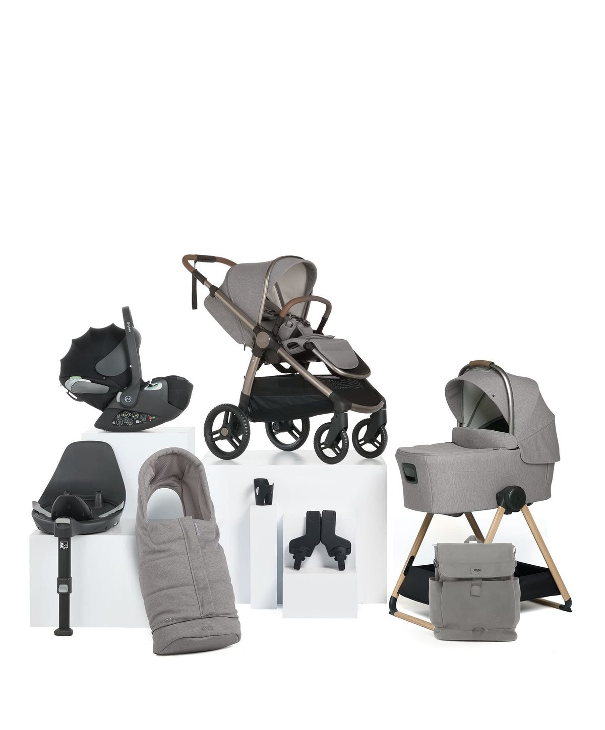 Ocarro 2 Complete Pushchair Bundle with Cybex Cloud T i-Size + Baby Car Seat (9 Pieces) - Heritage