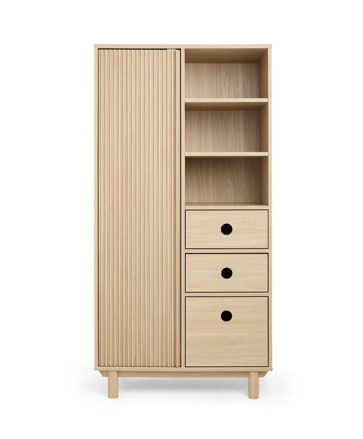 Oska Nursery Bundle With Lua Bedside Crib (6 Pieces) - Oak