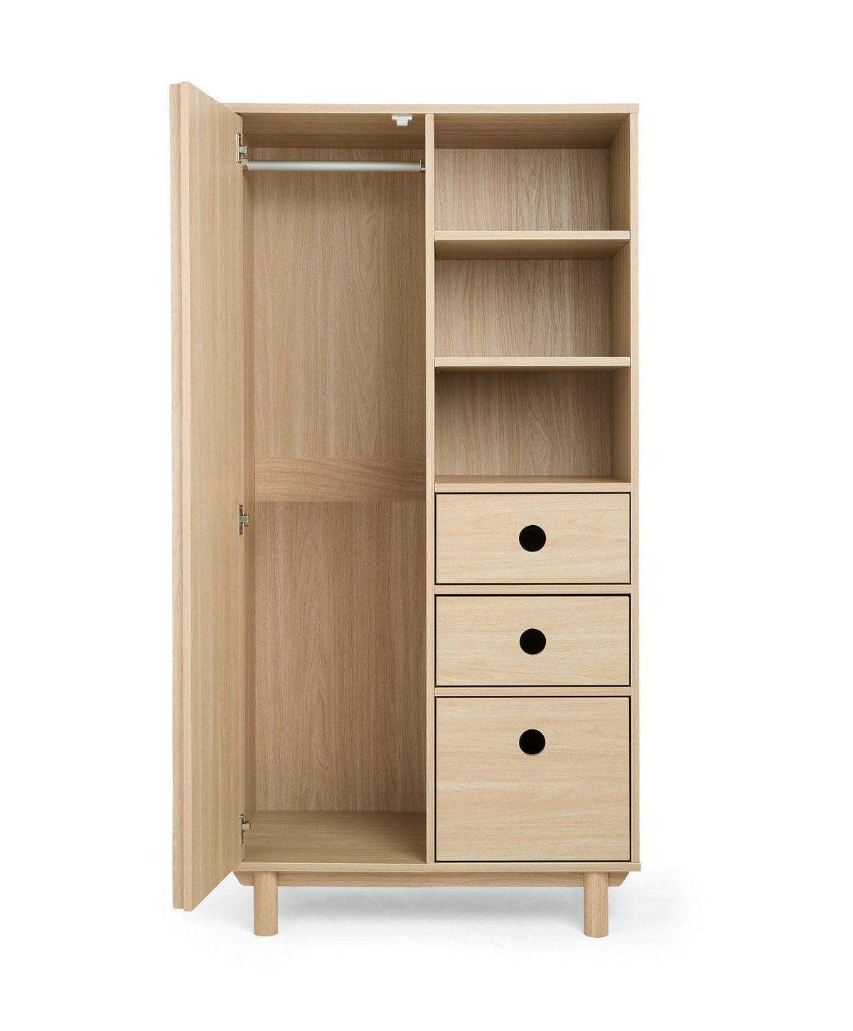 Oska Nursery Bundle With Lua Bedside Crib (6 Pieces) - Oak