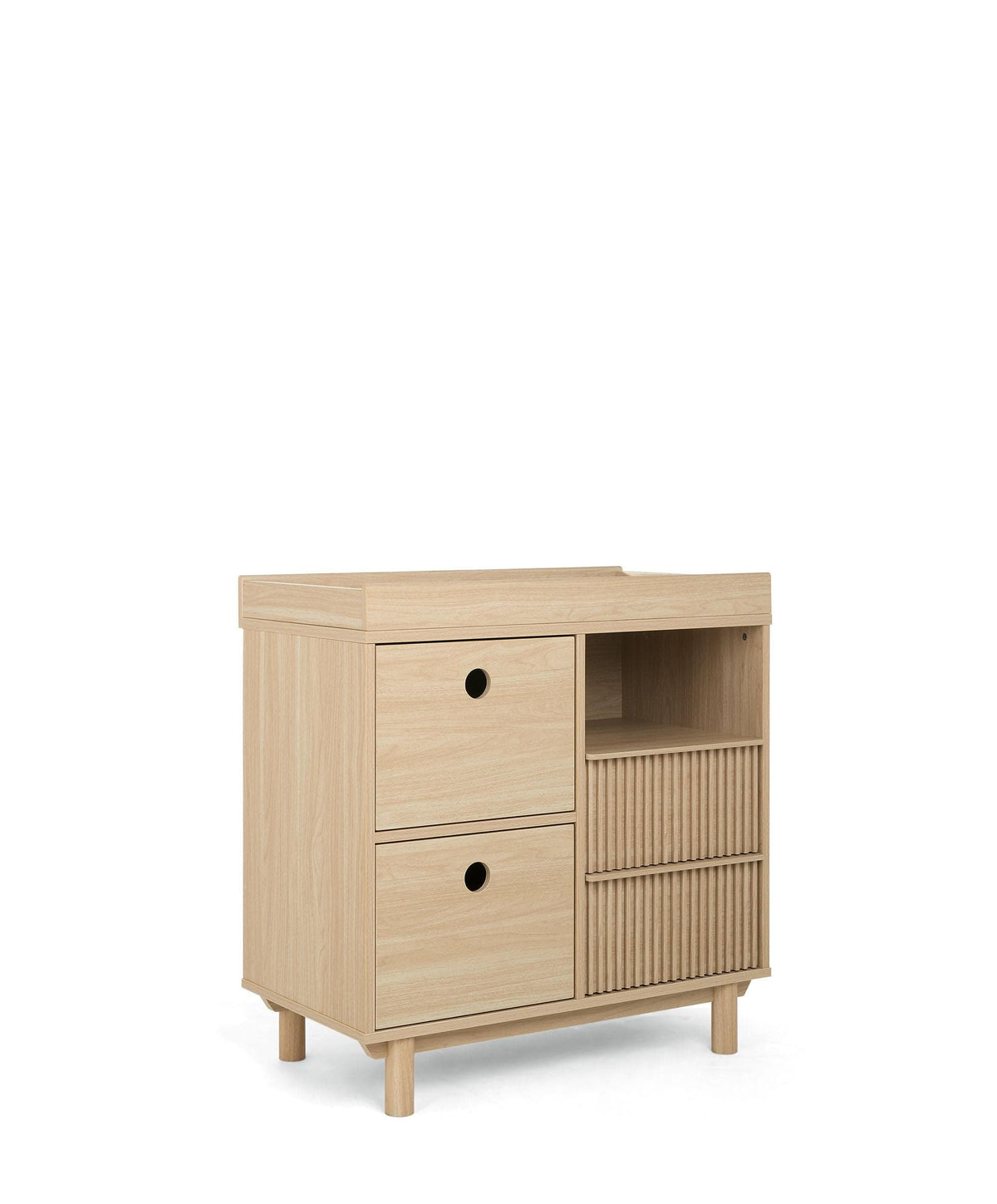 Oska Nursery Bundle With Lua Bedside Crib (6 Pieces) - Oak