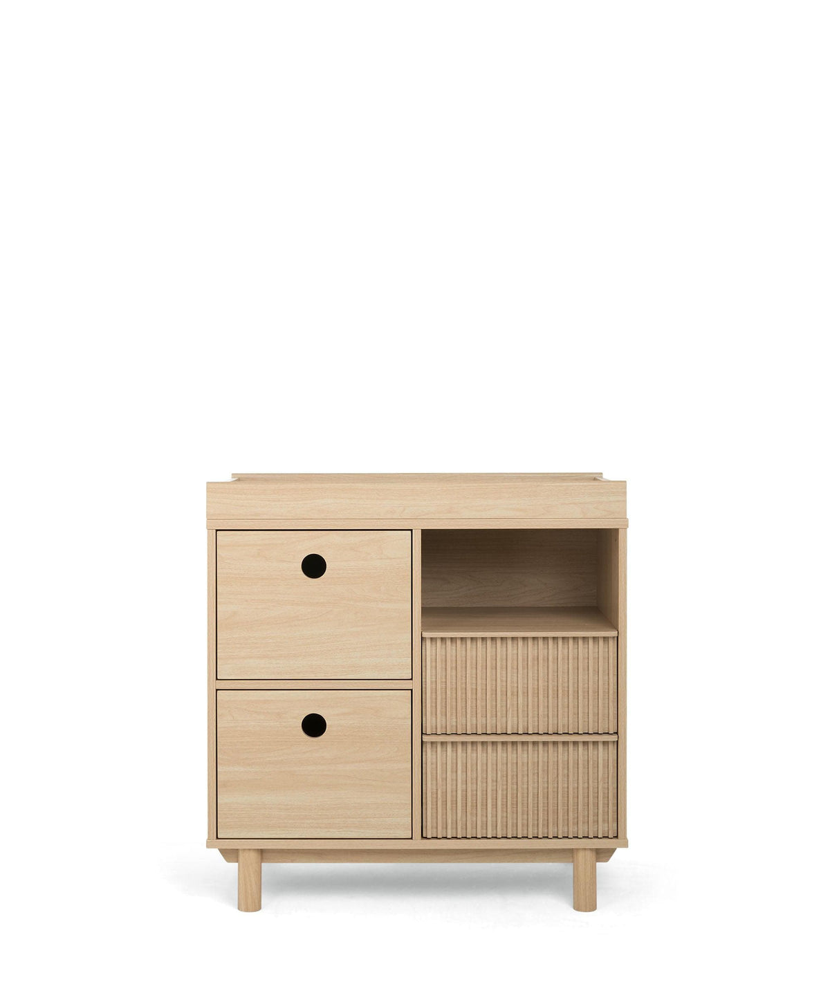 Oska Nursery Bundle With Lua Bedside Crib (6 Pieces) - Oak