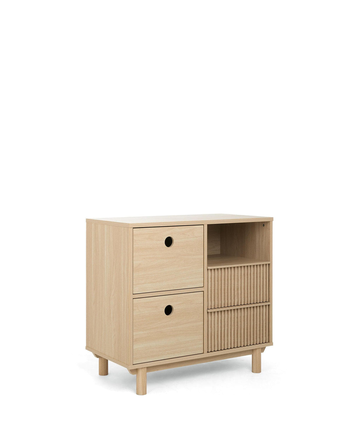 Oska Nursery Bundle With Lua Bedside Crib (6 Pieces) - Oak