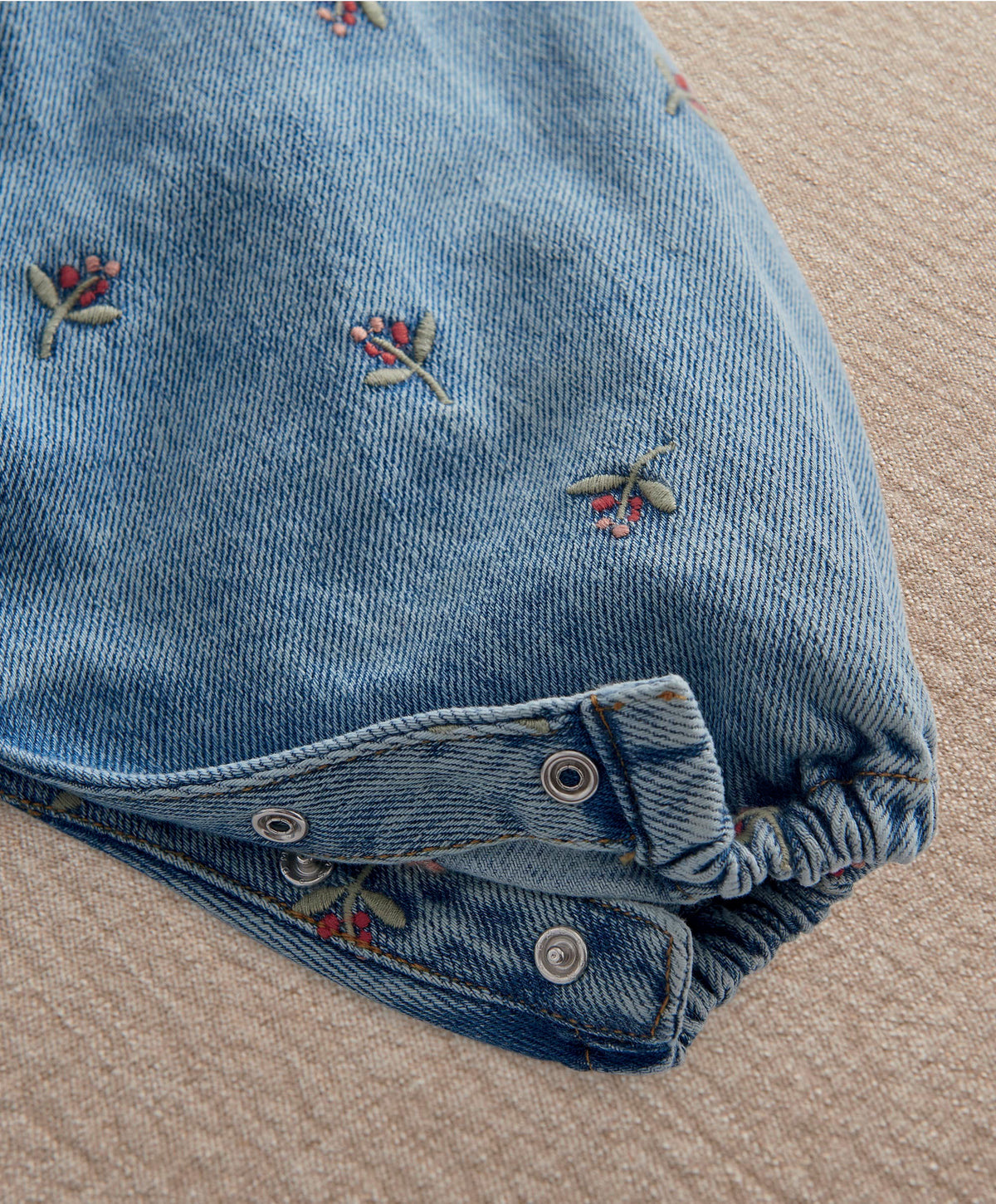 Berry Denim Dungarees and Ribbed Bodysuit Set