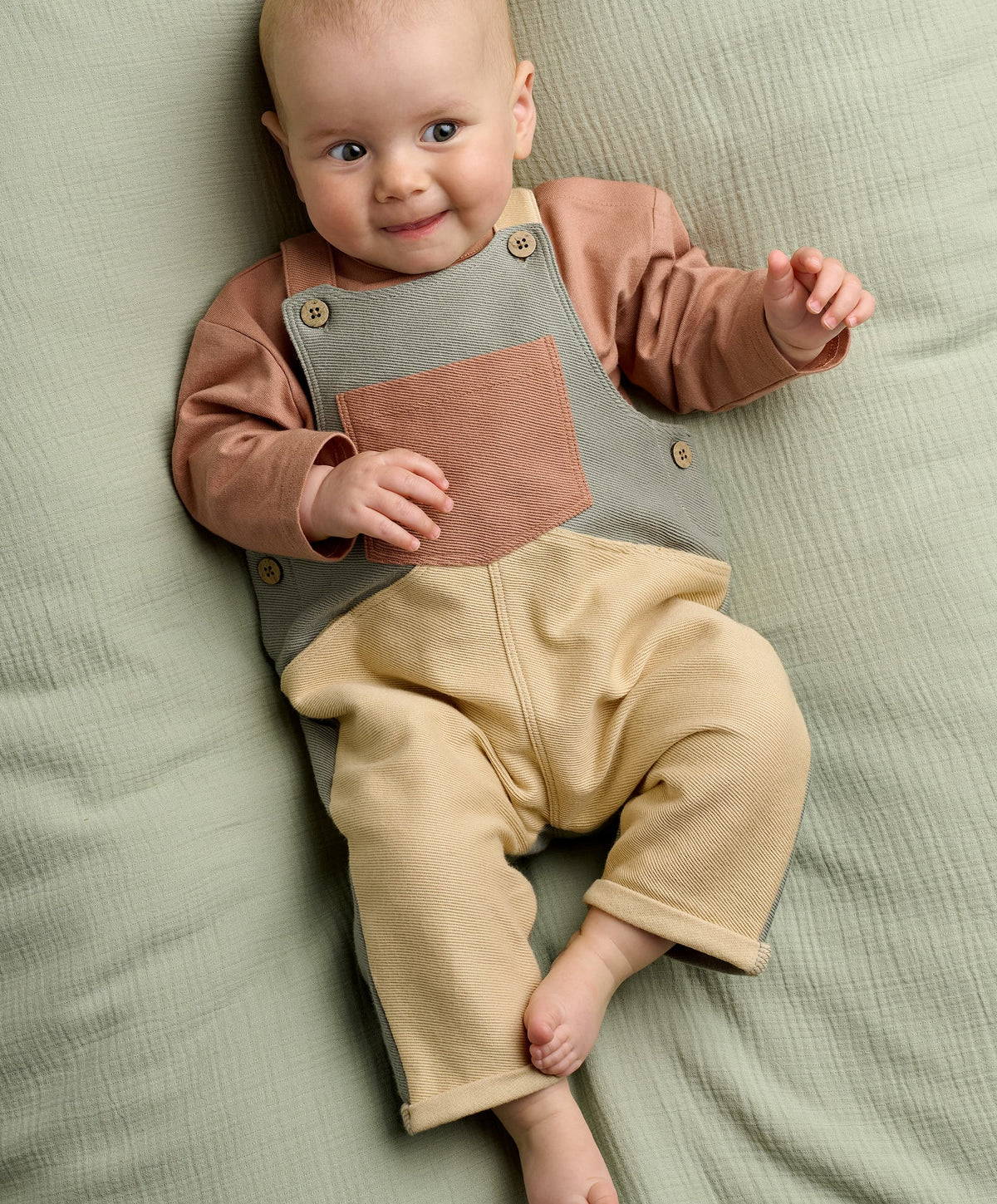 Colour Block Dungaree Outfit Set