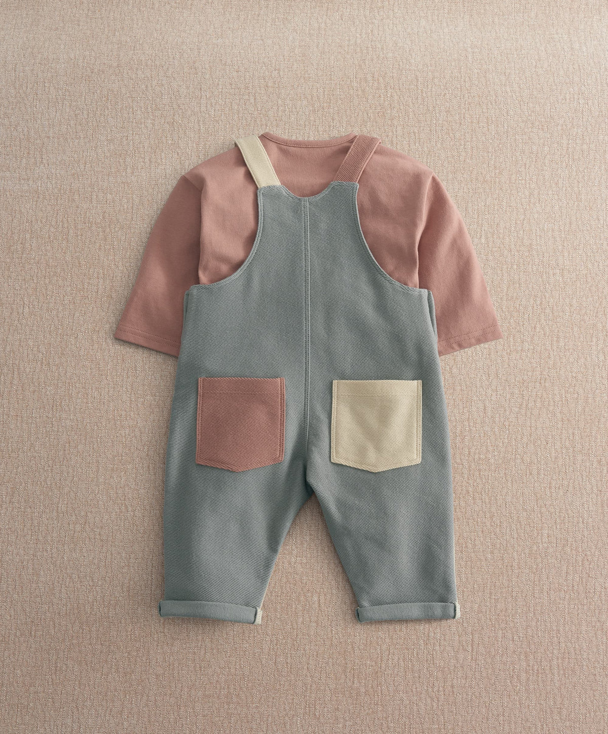 Colour Block Dungaree Outfit Set