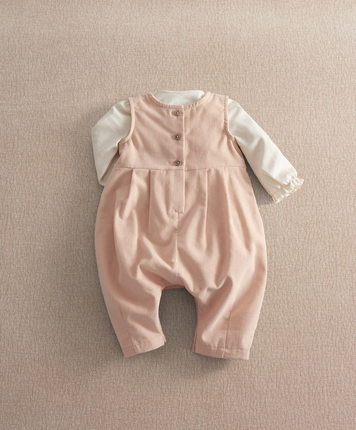 Corduroy Embroidered Romper Set