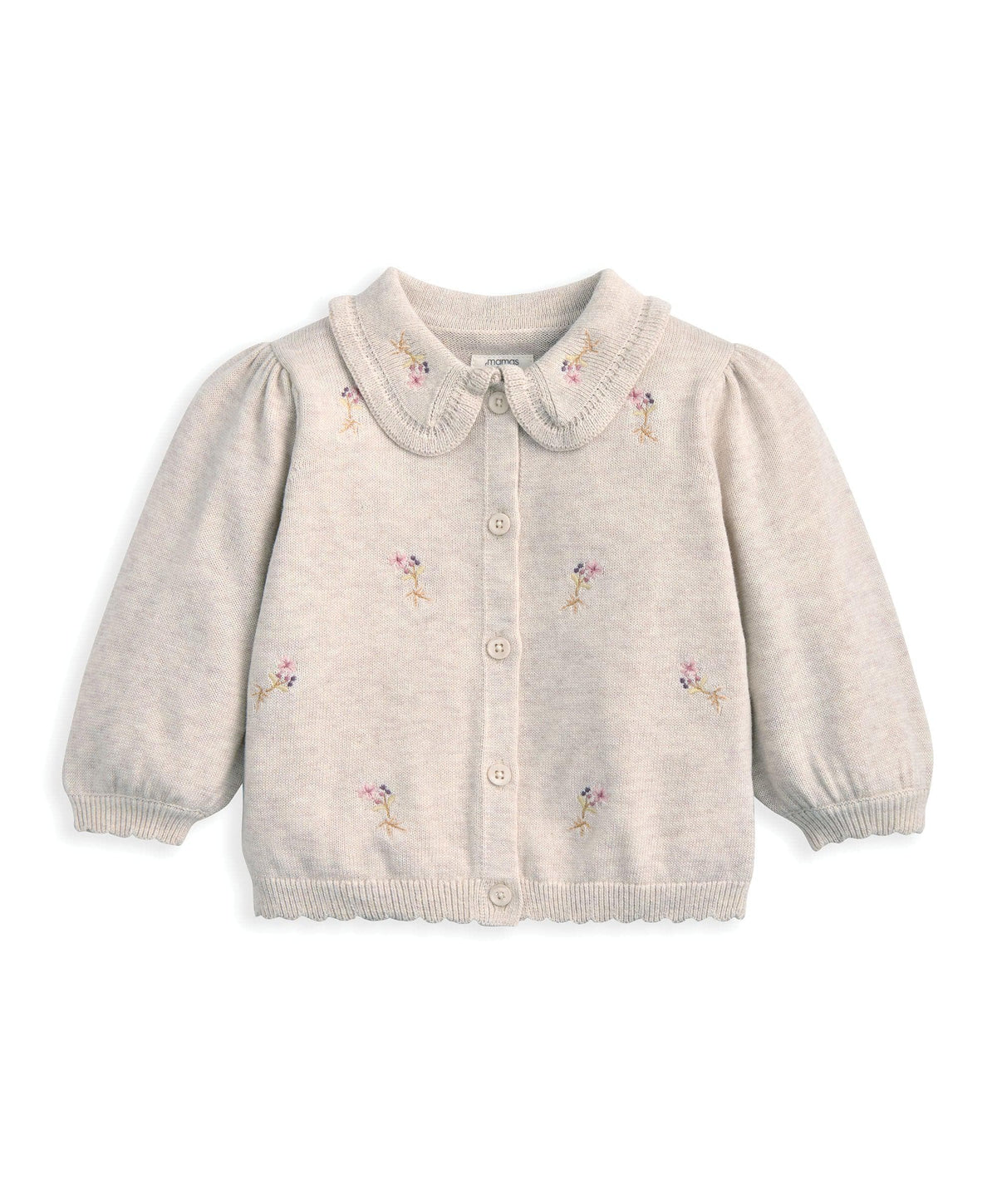 Embroidered Cardigan and Leggings Set with Scallop Detail (2 Pieces)