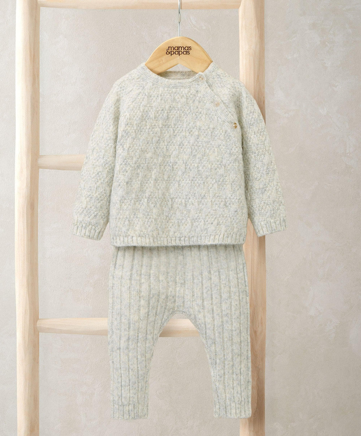 Knitted Top & Leggings Set (2 Pieces) – Grey Marl