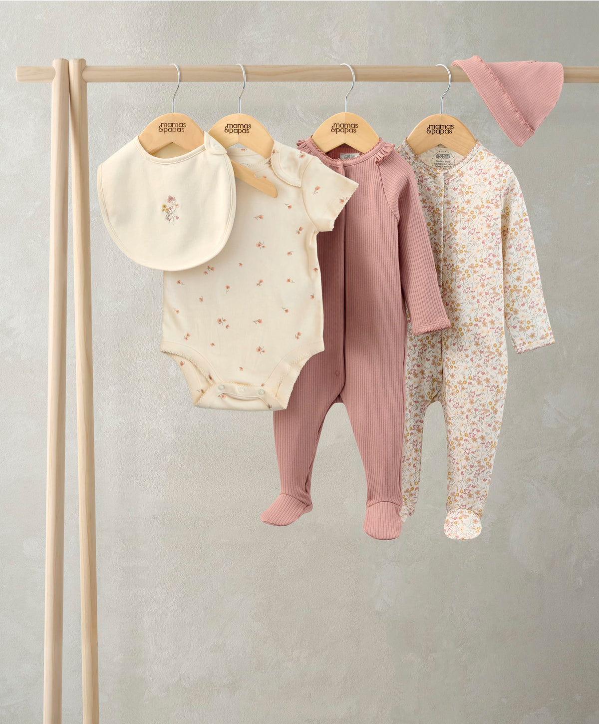 Welcome to the World Floral Baby Clothes 5 Piece Set