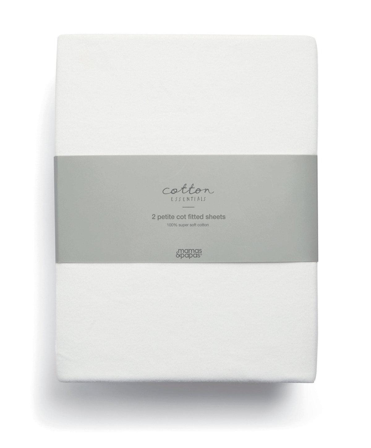 Mini Cot Fitted Sheets (2 Pack) - White