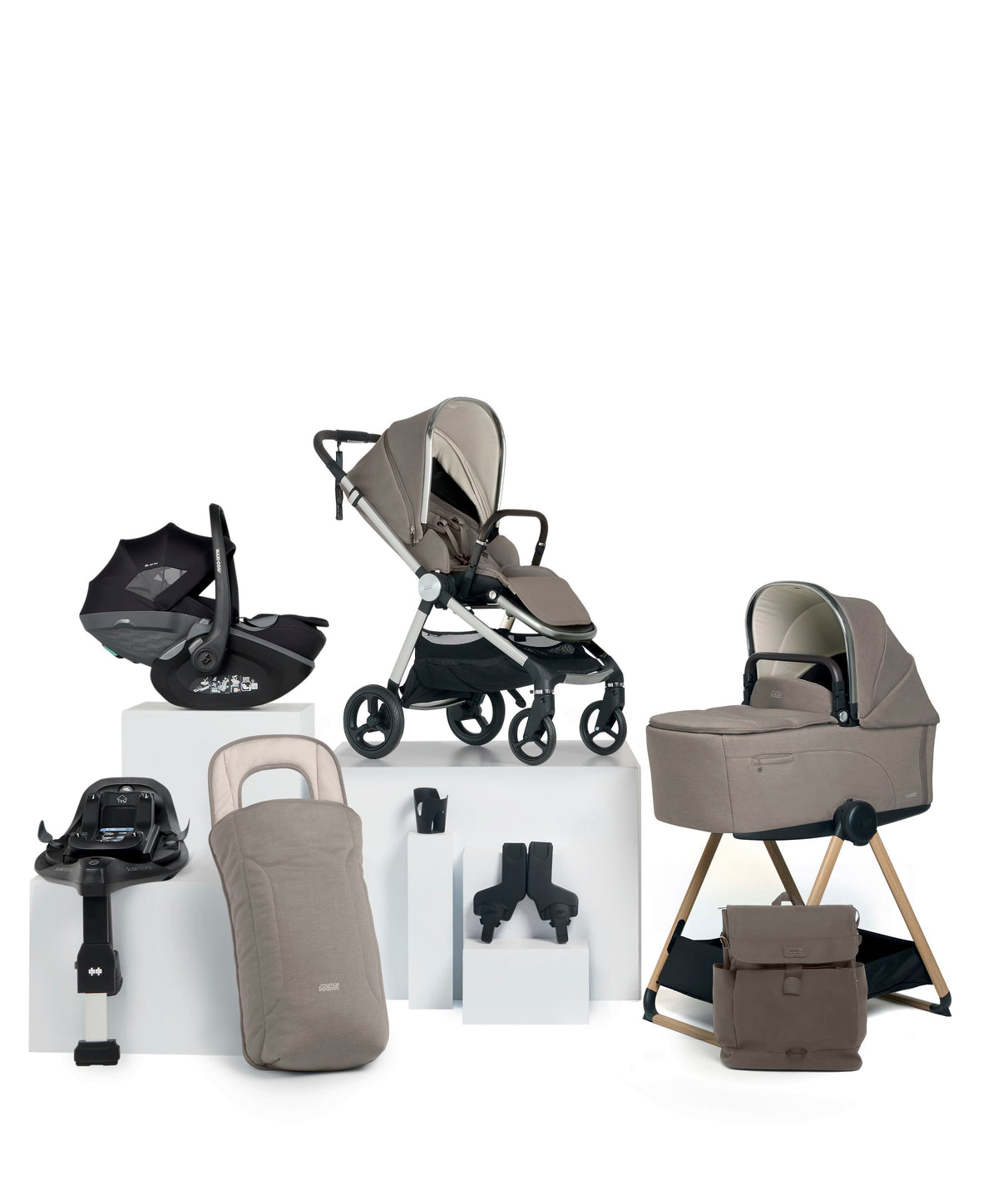 Vardo Complete Pushchair Bundle with Maxi-Cosi Pebble Slide Pro Car Seat & Base (9 Pieces) - Heritage
