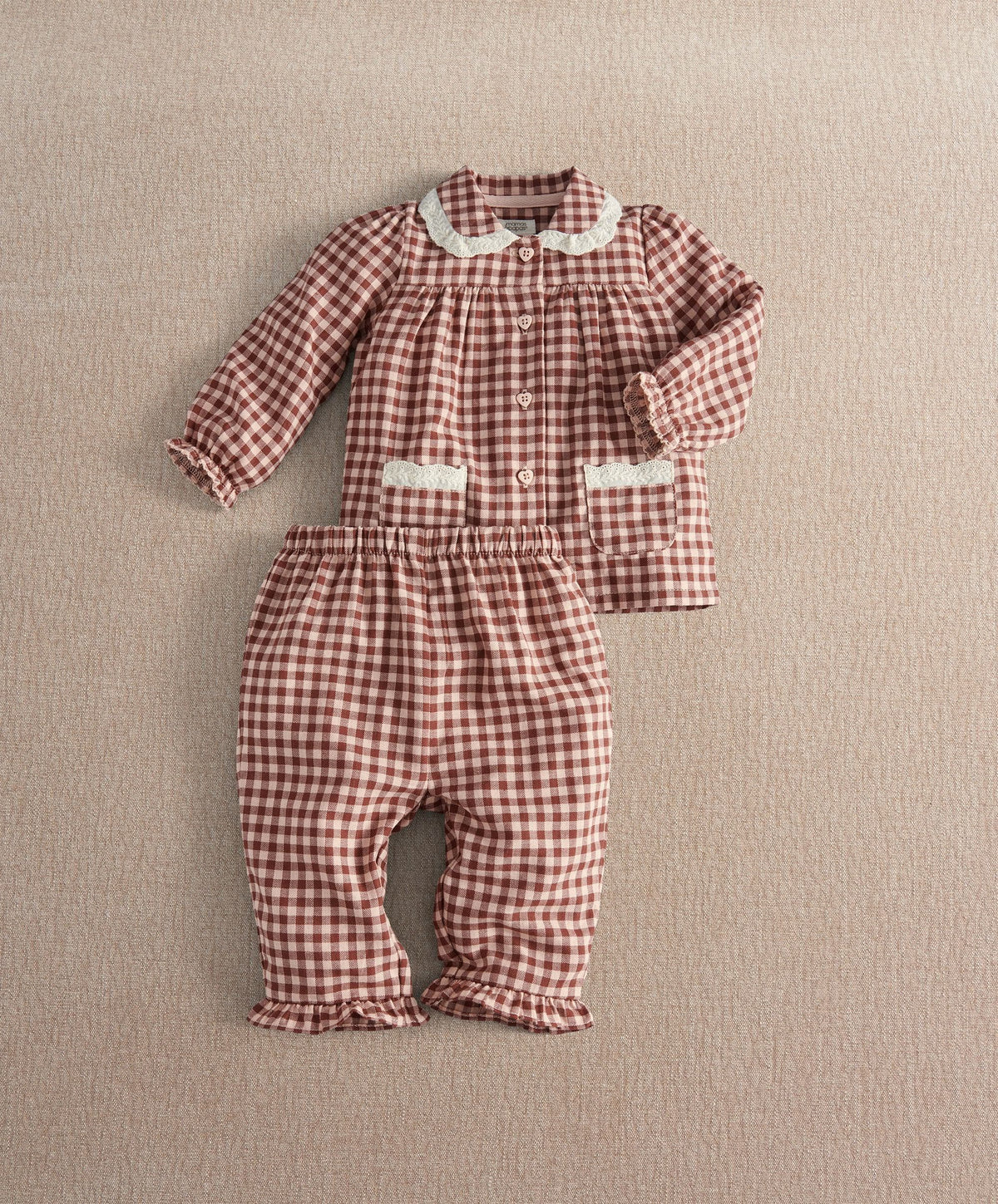 Collared Gingham Pyjama Set