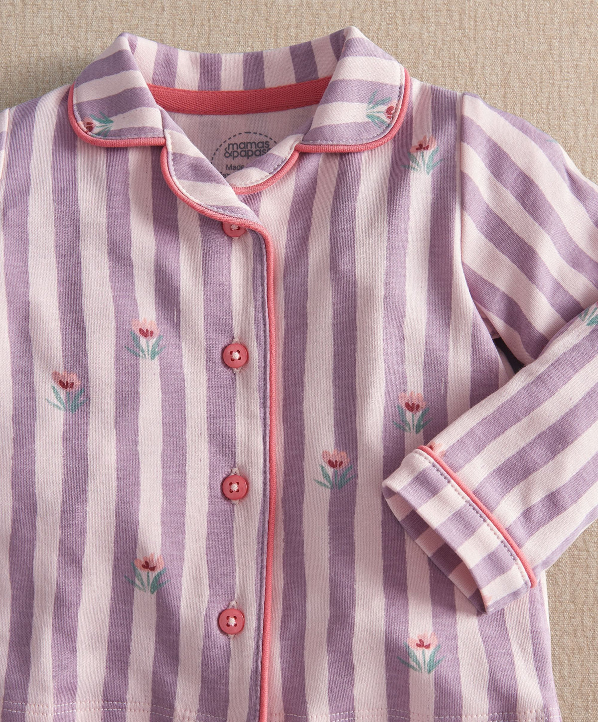 Floral Stripe Long Sleeve Pyjama Set