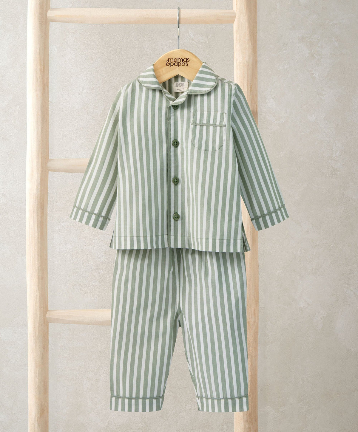 Woven Green Stripe Pyjamas