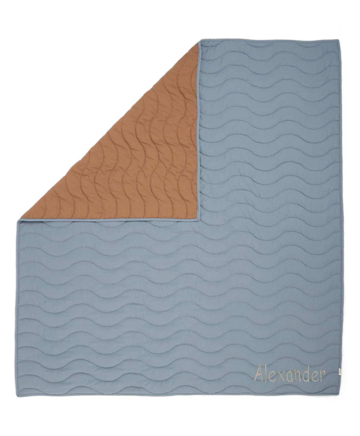 Baby Quilt (3.0 Tog) - Blue Mustard Wave