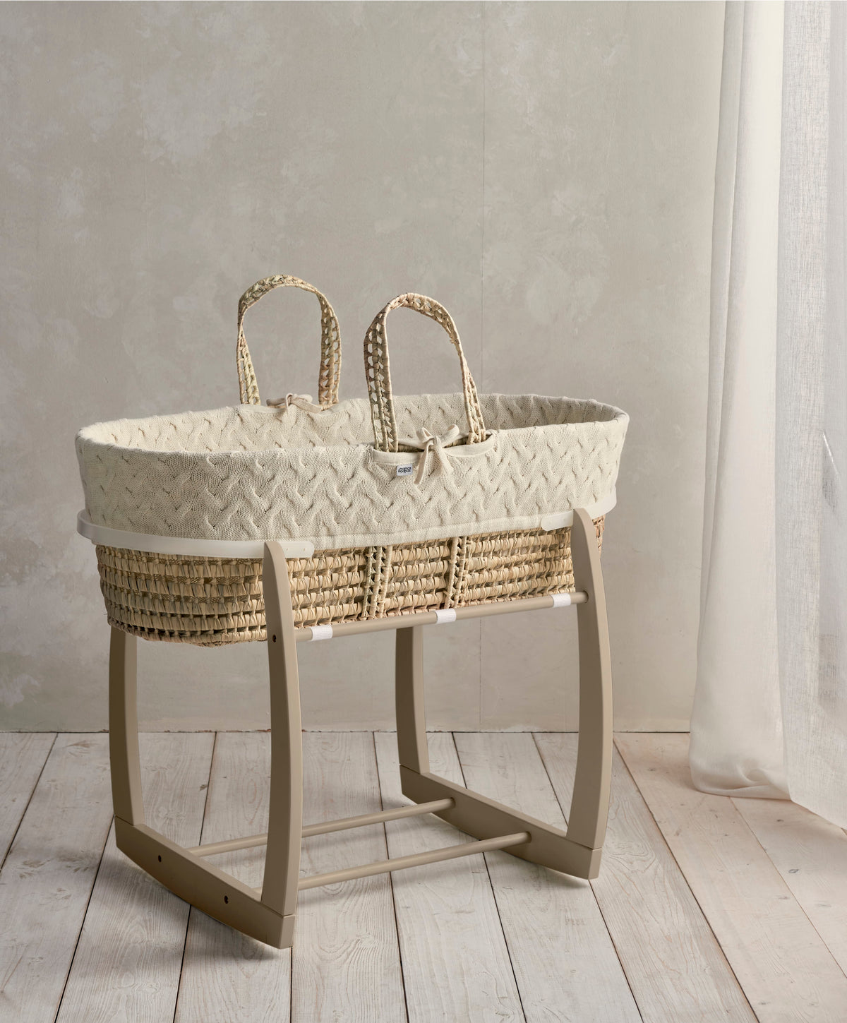 Rocking Moses Basket Stand - Mocha