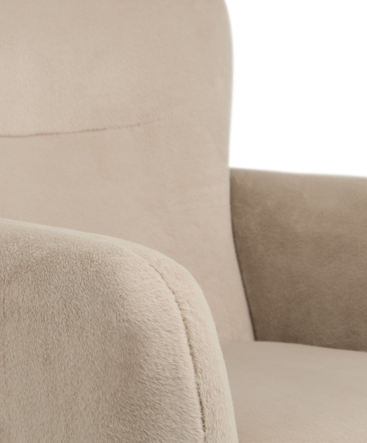 Settle Nursing Chair & Stool - Almond Sherpa