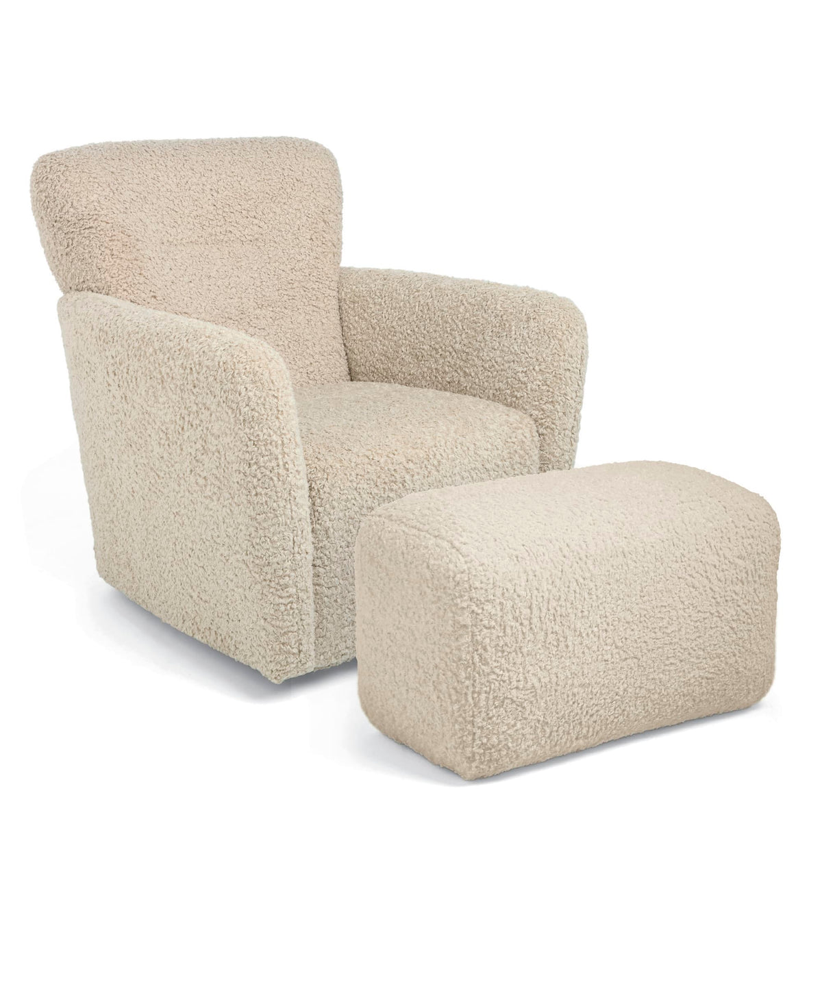 Settle Swivel Nursing Chair & Stool - Biscuit Teddy