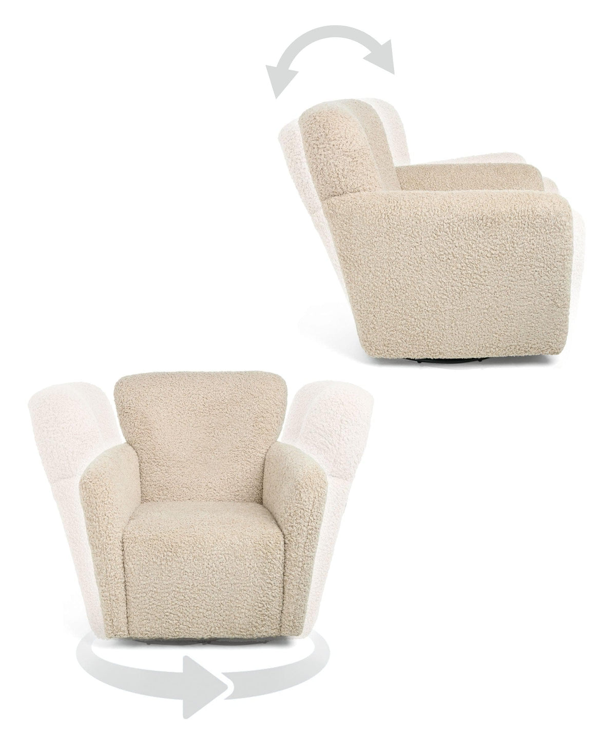 Settle Swivel Nursing Chair & Stool - Biscuit Teddy